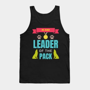 Number One Dad Leader Of The Pack Wolf Canine Lover Father's Day Wildlife Gifts Tank Top